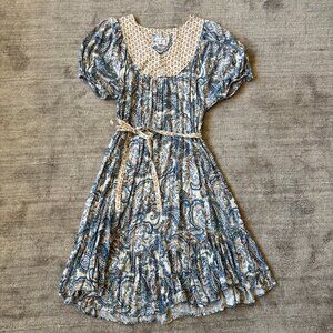 Lucky Brand Blue Paisley Midi Dress